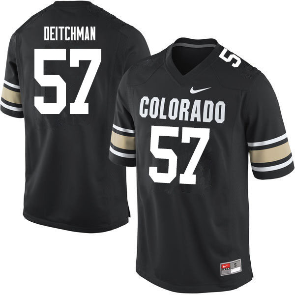 Men #57 John Deitchman Colorado Buffaloes College Football Jerseys Sale-Home Black